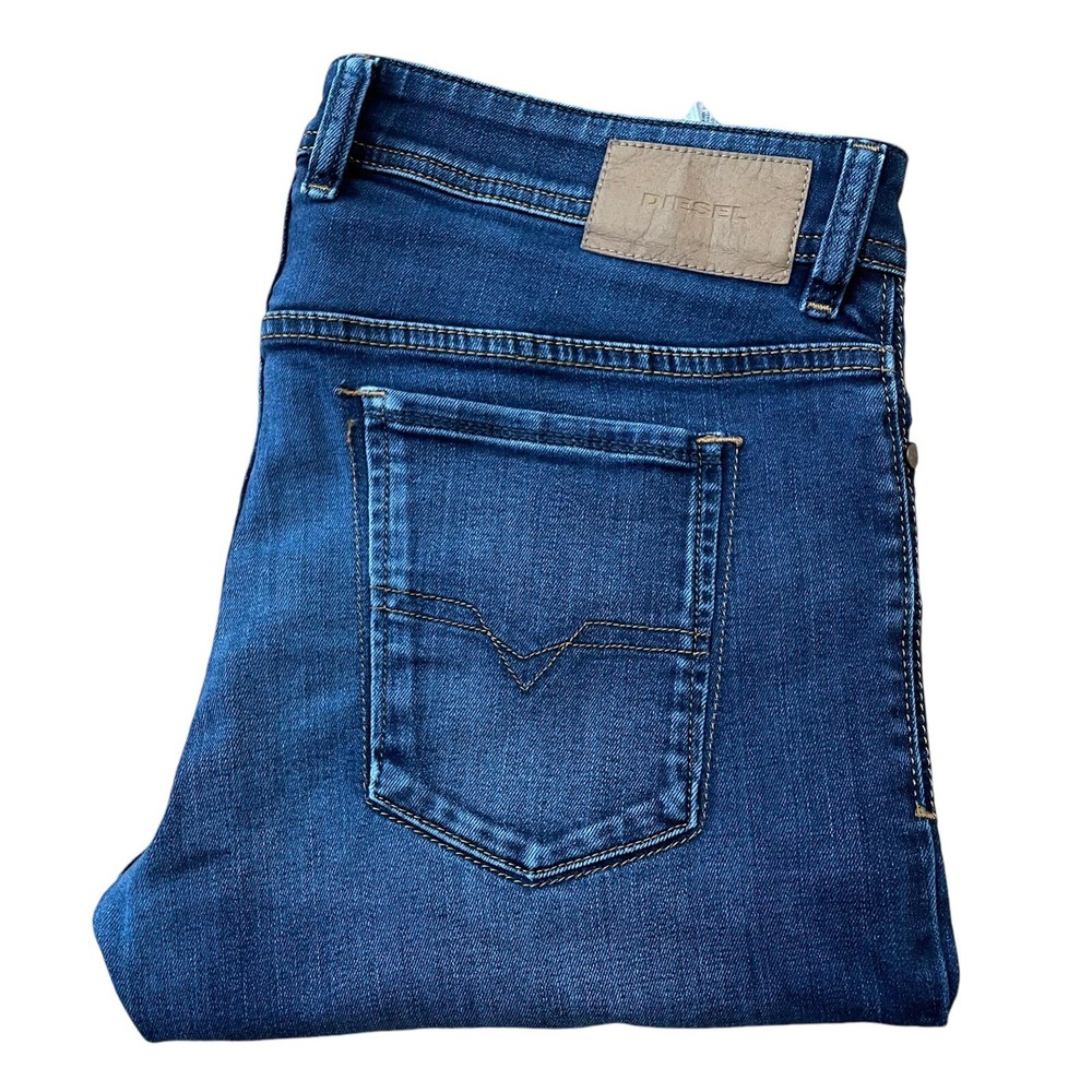 DIESEL Jeans Sleenker Mens Blue Slim Skinny Denim Dark Wash Stretch W33 L32