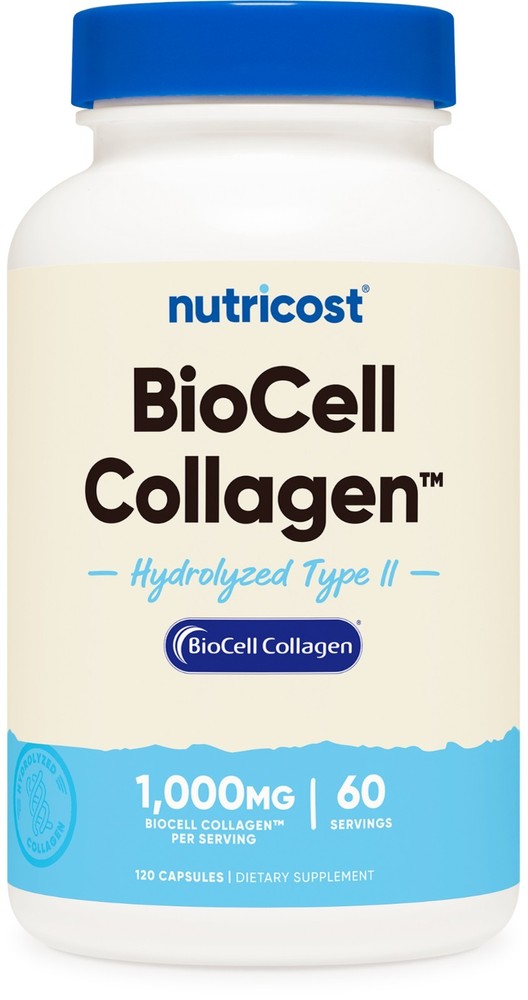 Nutricost BioCell Collagen (1,000mg) 120 Capsules - Hydrolyzed Type II Collagen