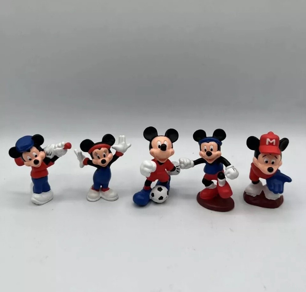 Disney Sports Vinyl Figures Lot of 5 - Mickey & Minnie 2.5 Inch