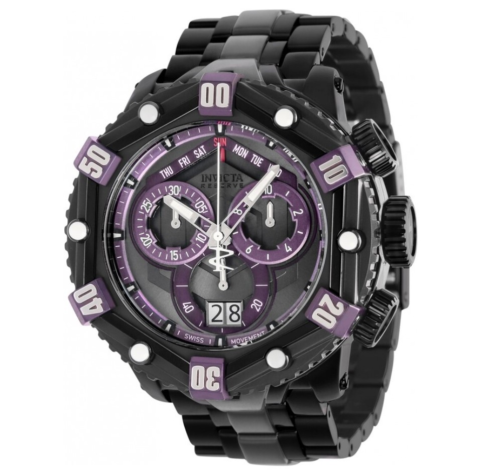 Invicta Reserve Huracan Darkest Purple Men's 53mm Swiss Chronograph Watch 36632