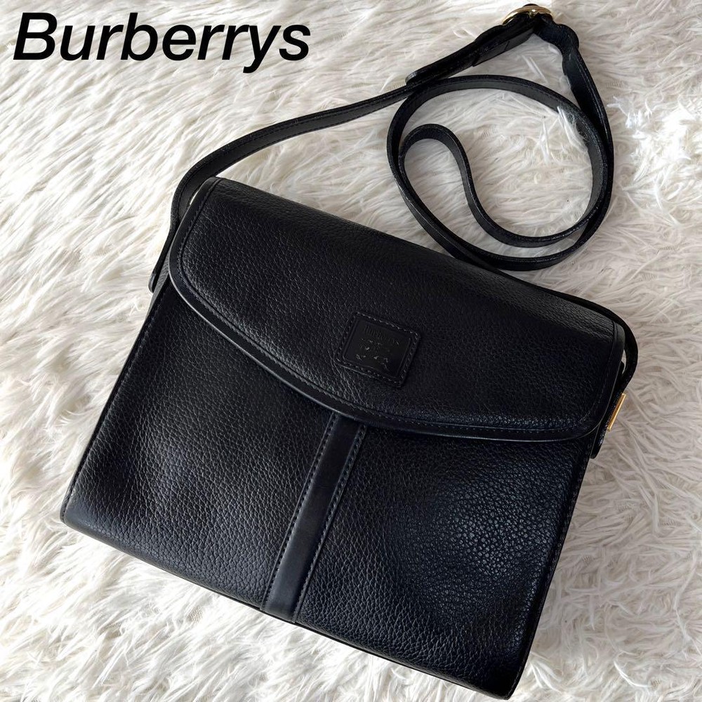 Burberry Shoulder Bag Nova Check Leather Black Authentic F1113571