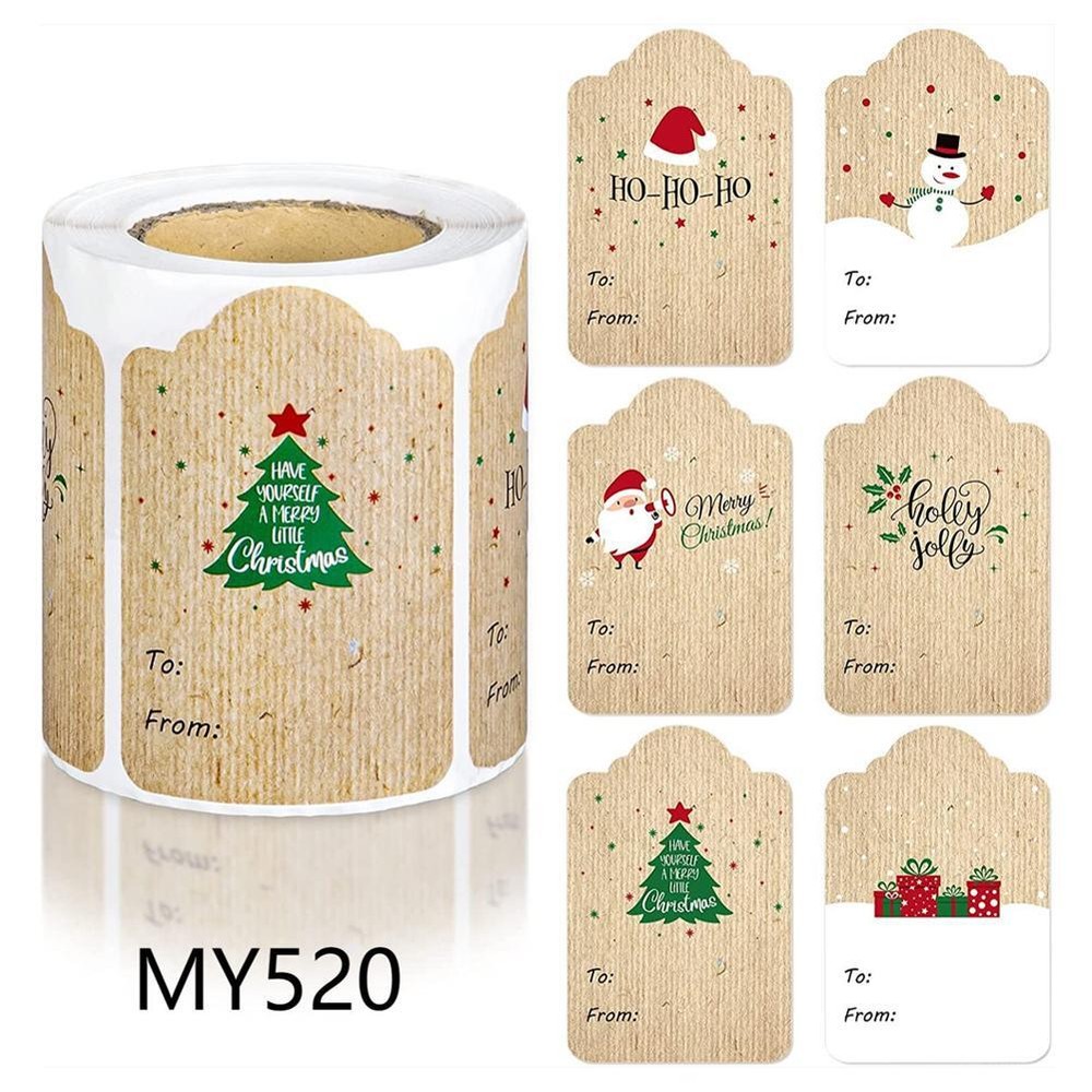 1 Roll of 300 Christmas Stickers Gift Packaging Decoration Six Patterns Hot P3