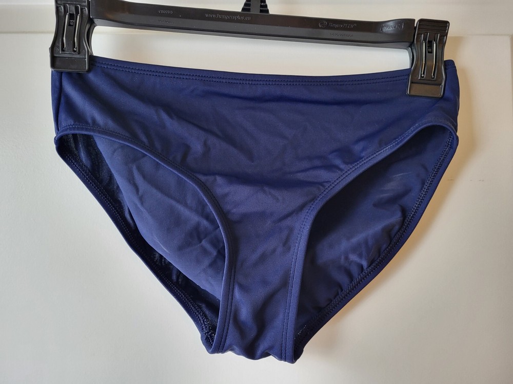 Lands End Girls Swim Bikini Bottom Navy 12 Pre-owned