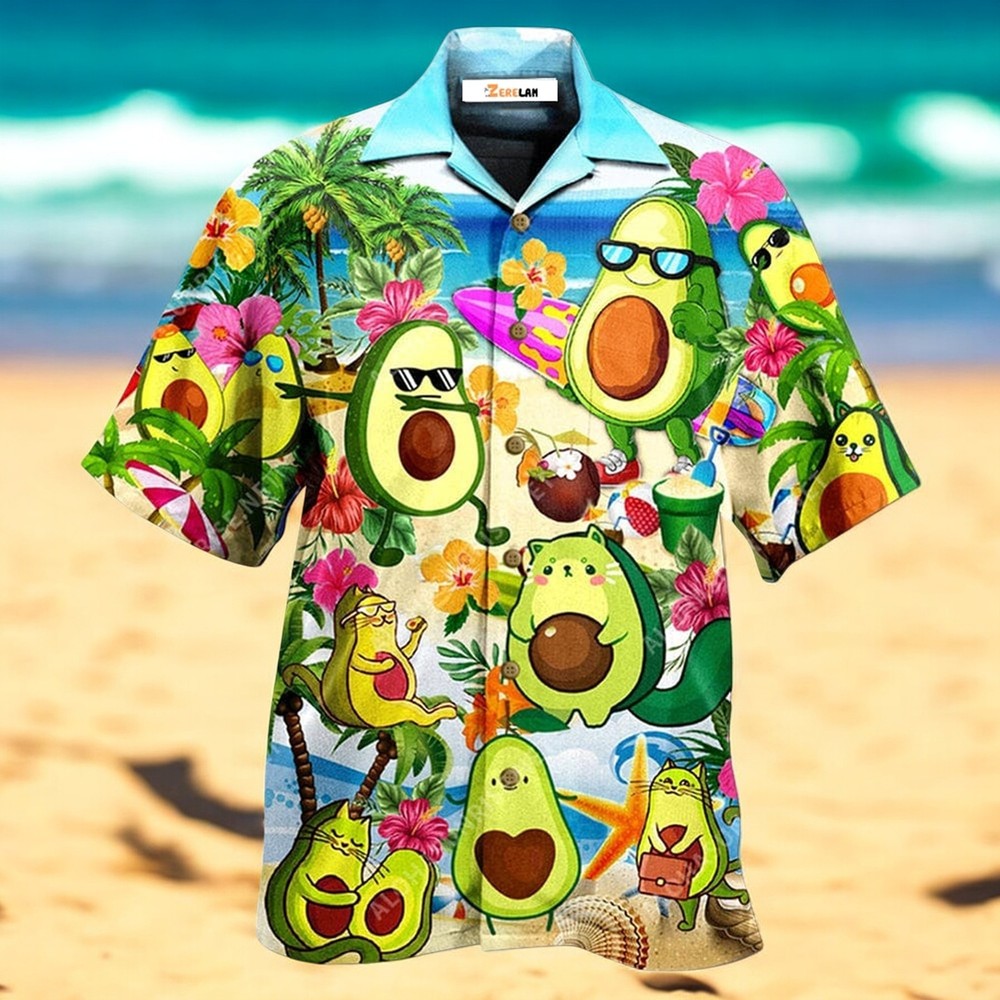 Avocado Beach Hawaiian Shirt for Men in US Size Perfect for Summer Style
