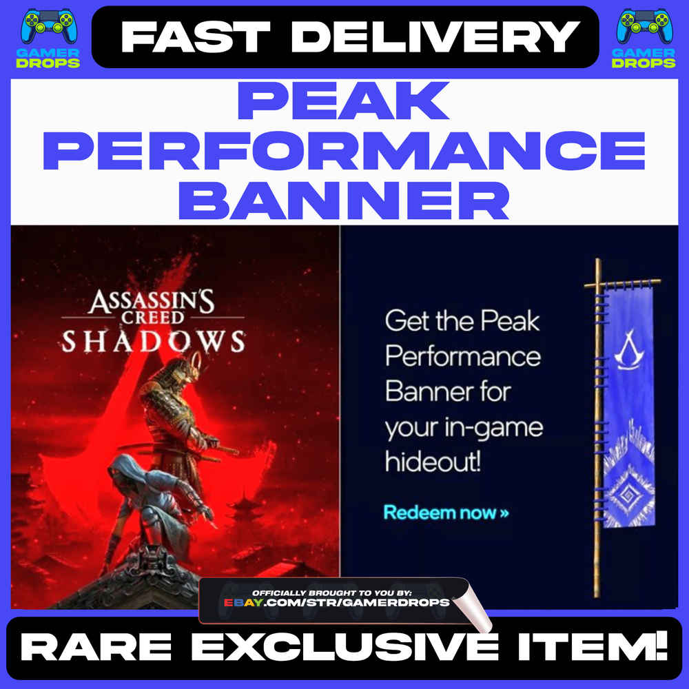 Assassins Creed Shadows PEAK PERFORMANCE BANNER - RARE EXCLUSIVE ITEM