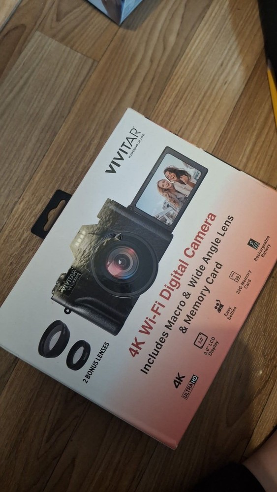 VIVITAR VEC XX100 4K WIFI DIGITAL CAMERA Rechargeable 2 Lenses NEW