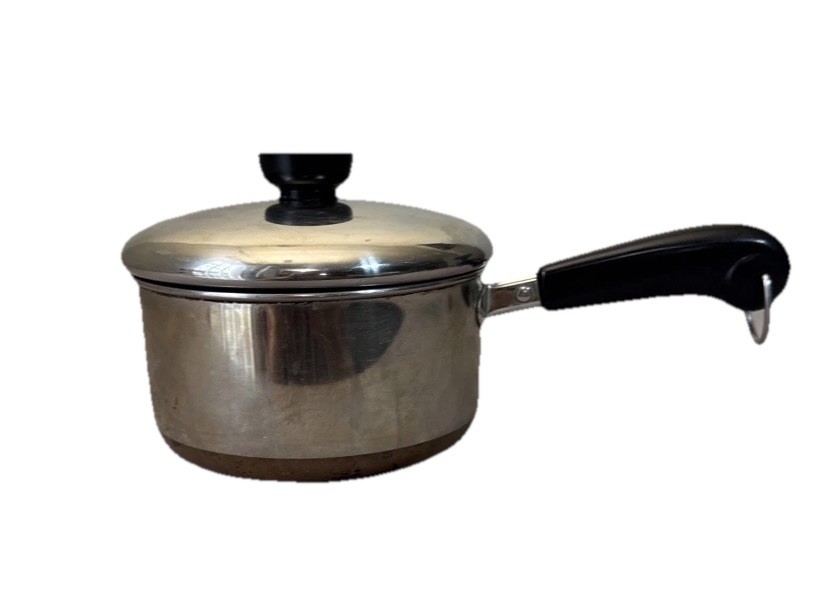 REVERE WARE 1801 Vintage 1 QT SAUCE PAN Pot Copper Clad Bottom With Lid USA