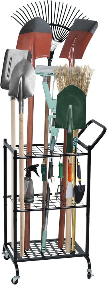 Garden Tool Organizer with Wheels, Garden Tool Tower Stand