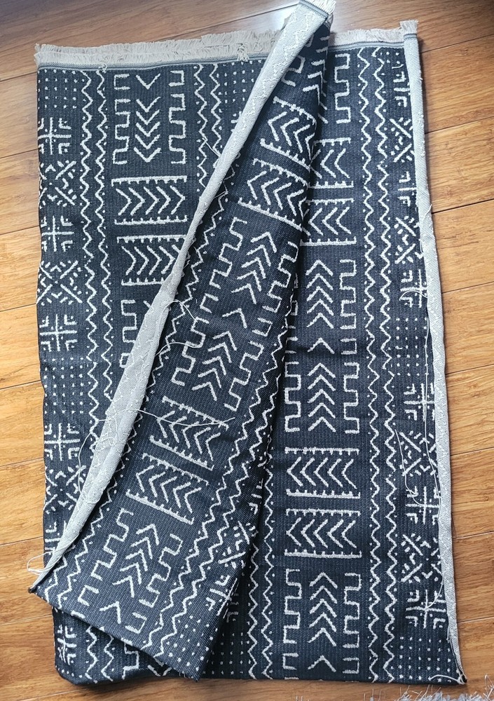 Covington Imani Smoke Gray Tribal Geometric Cotton Fabric 54