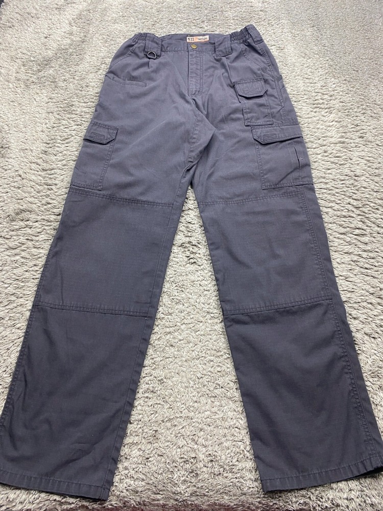 511 Tactical Pants Men 30x34 Gray Canvas Ripstop Double Knee Cargo Utility Hike