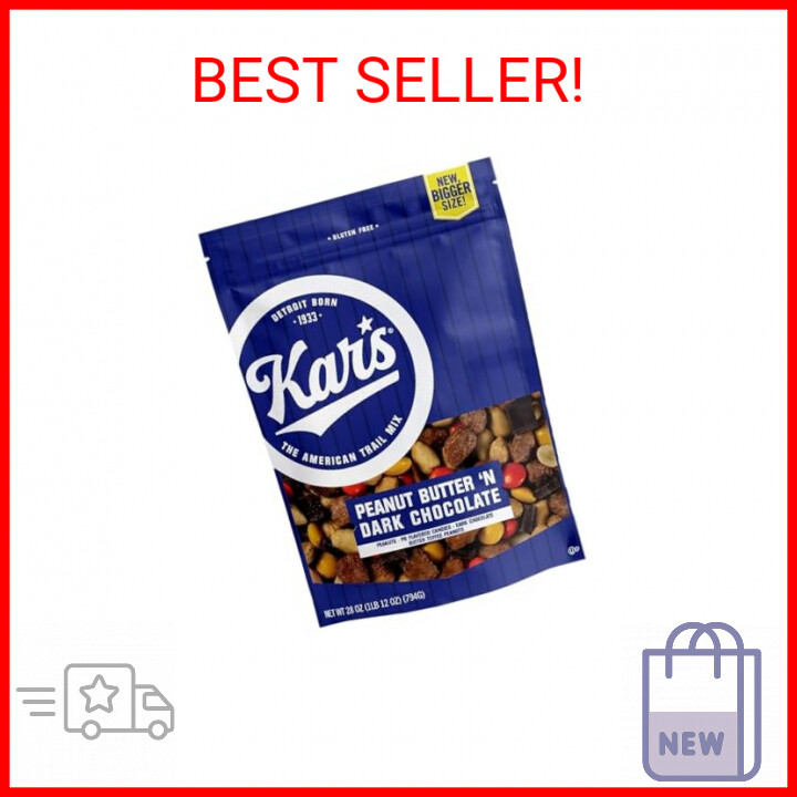 Kar’s Nuts Peanut Butter ‘n Dark Chocolate Trail Mix, 28 oz – Resealable Pouch (