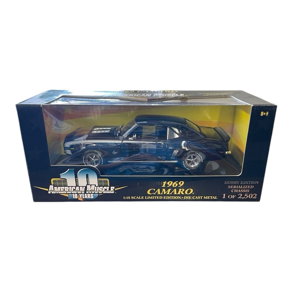 1969 Camaro Black American Muscle 10 Years Hobby Edition 1:18 Scale Die Cast