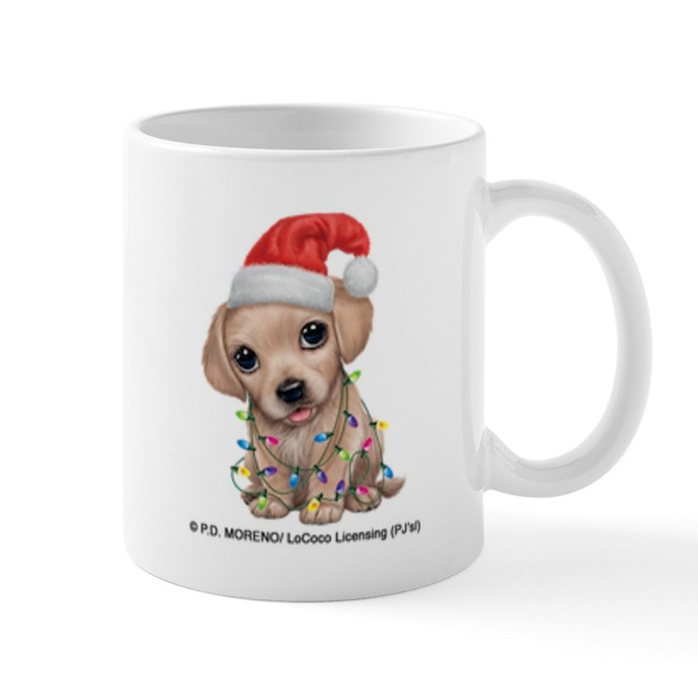 CafePress PD Moreno's Christmas Puppy 11 Oz Ceramic Mug 11 oz Mug (1059805012)
