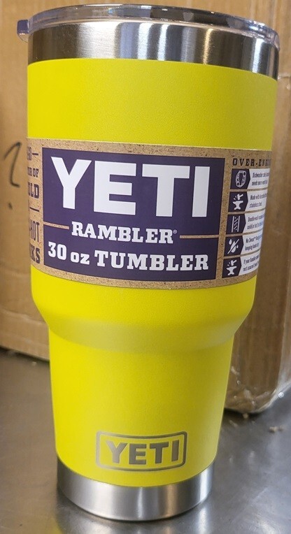 YETI Rambler 30oz Stainless Steel Vacuum Insulated Tumbler NEW! COLOR FL YELLOW!