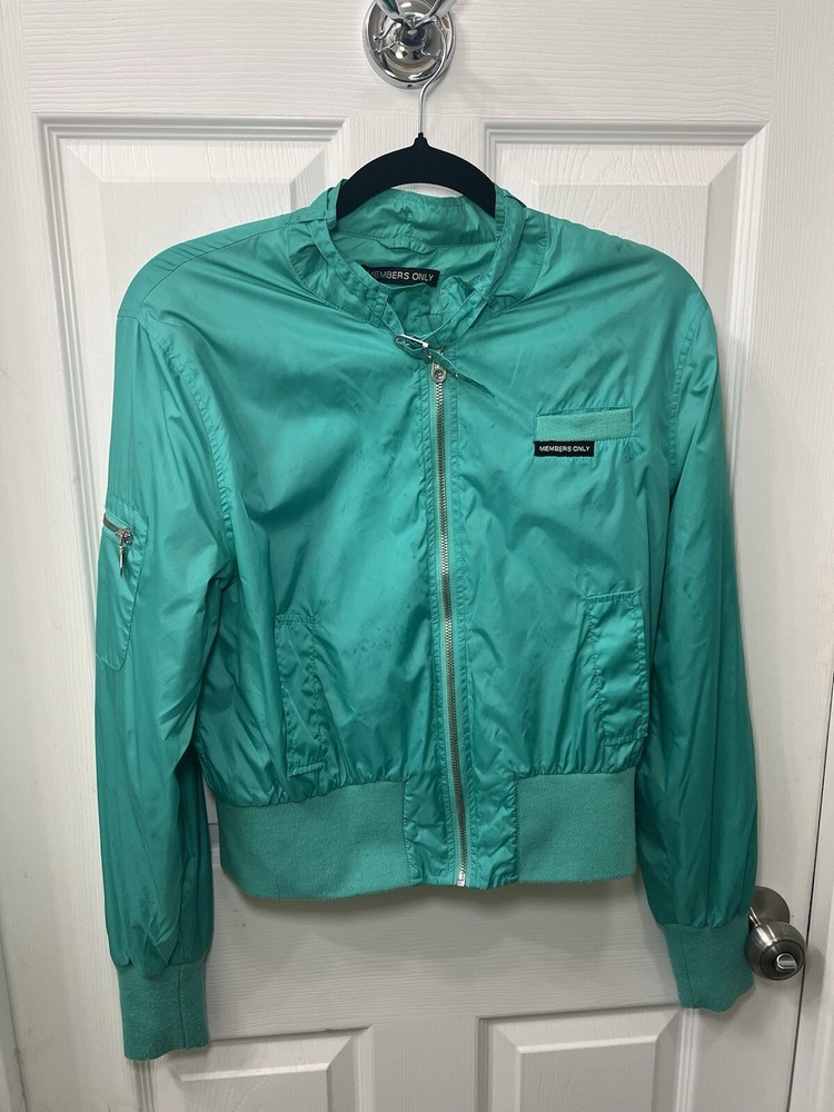 90s Vintage Aqua Members Only Jacket Medium Size