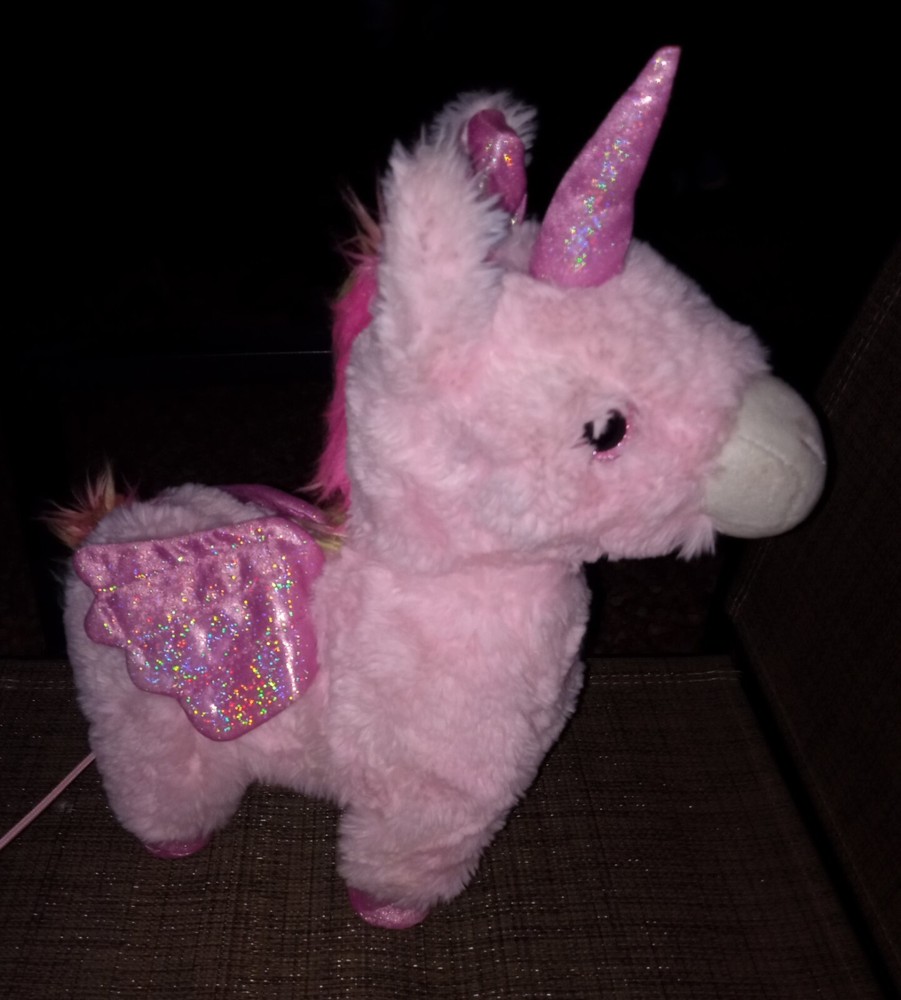 Walking Dancing Unicorn Toy with Light-Up Eyes for Kids Age 3+ Pink-image