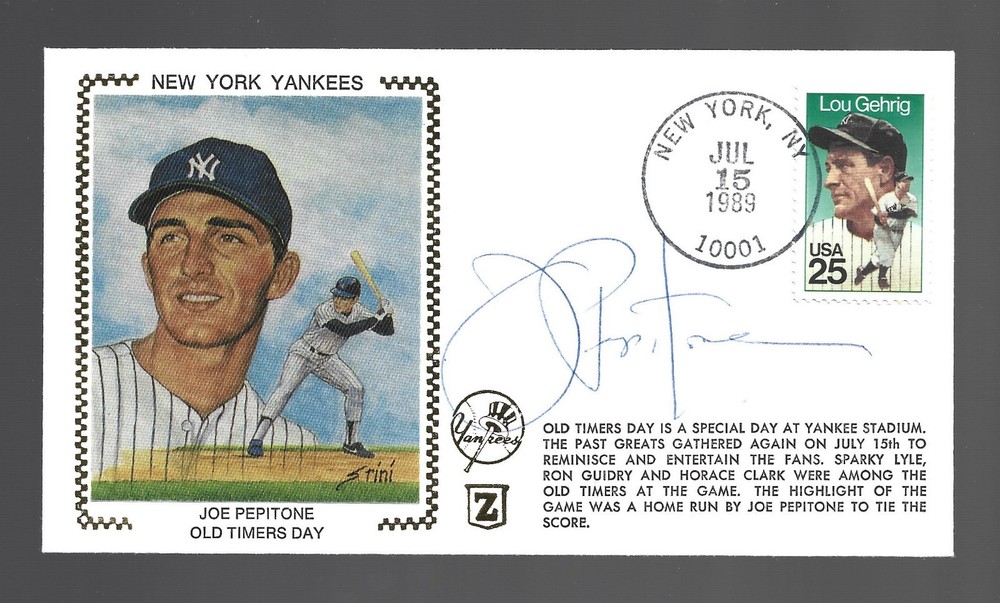 Joe Pepitone - Autographed Commemorative Silk Cachet Postal Covers W/COA