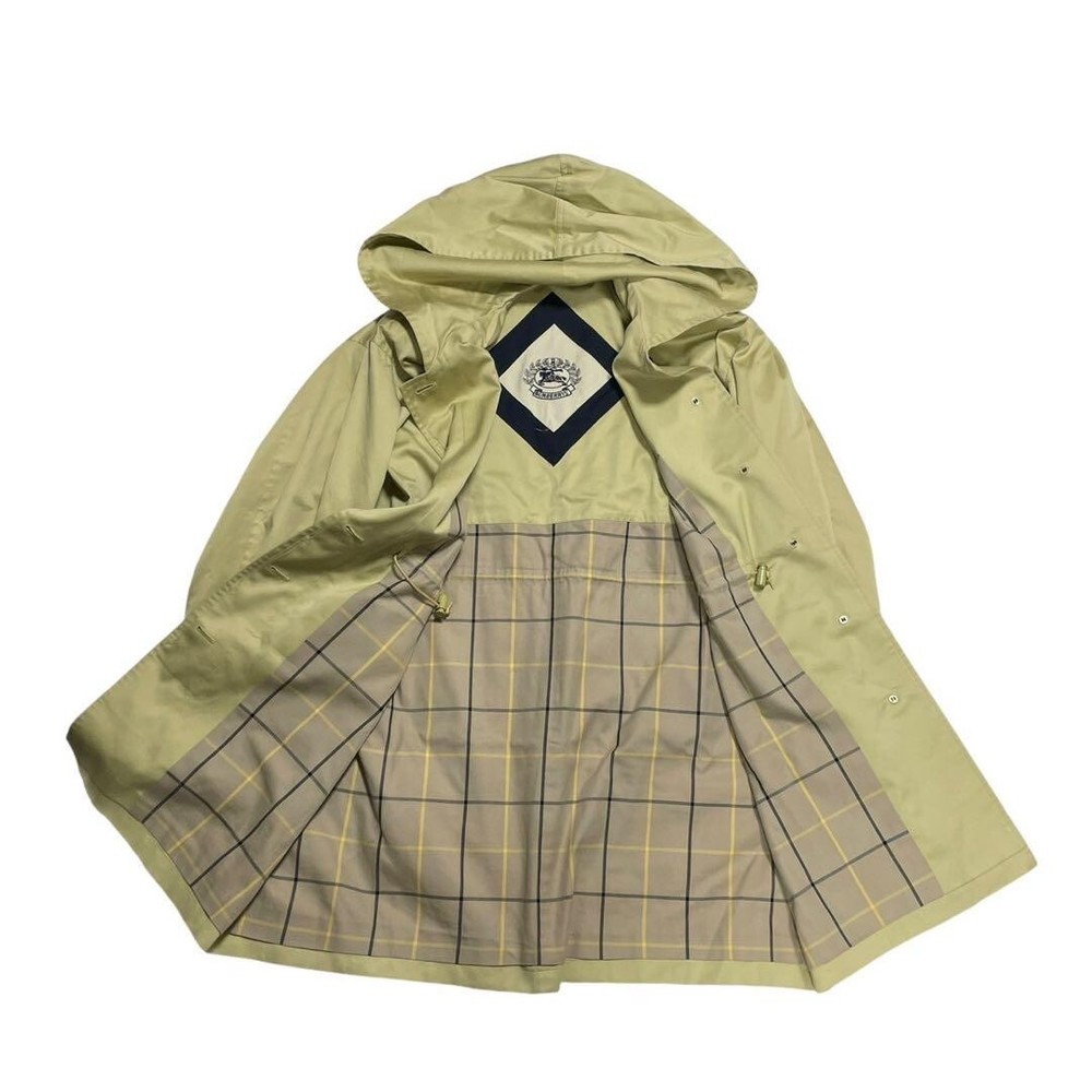 Burberry Check Hoodie Spring Coat Jacket Blouson Khaki Logo Men Size 9AR Used