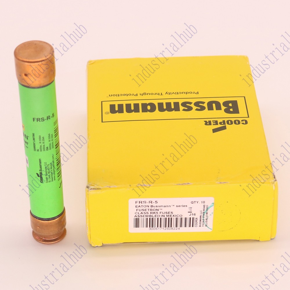 10pc new Bussmann FRS-R-5 Fusetron Dual Element Time-Delay Fuse 600V 5 Amp