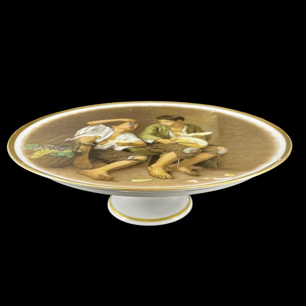 Vintage 1930 JKW Schumann Fine Porcelain Arzberg Western Germany Cake Plate 12+