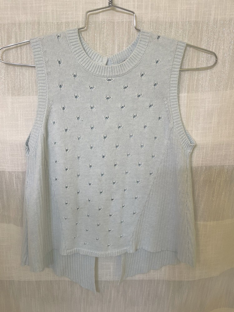 Cotton  by Autumn Cashmere  Women’s sleeveless sweater With Buttons On Back XS
