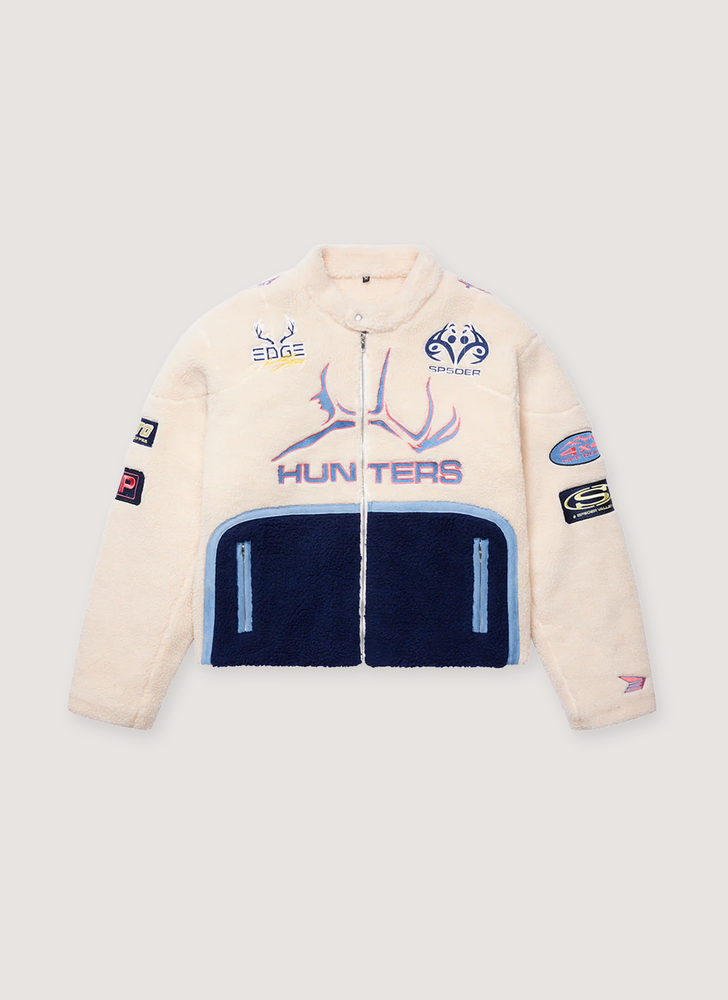 Sp5der Worldwide Sherpa Hunter Moto Jacket Cream