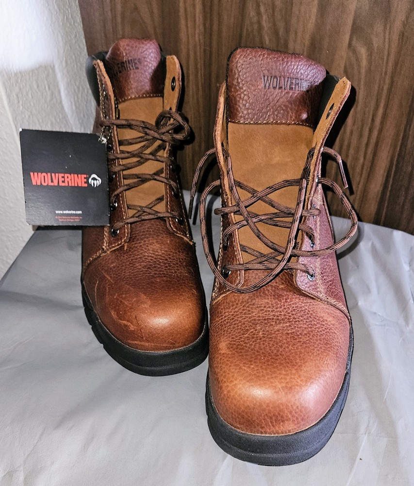 Wolverine Men's Brown Steel Toe Ankle Work Boots Size 12 EW