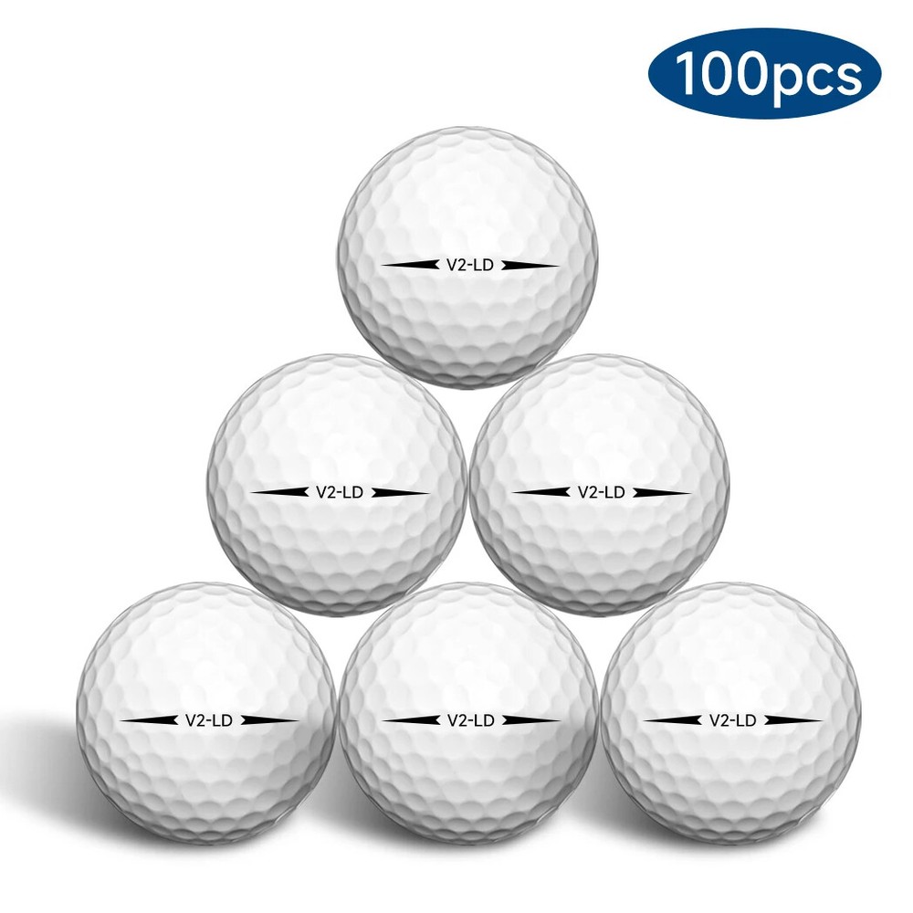 100pcs 2-Layer Golf Balls Max Distance, Spin Control, Durable, Precision New