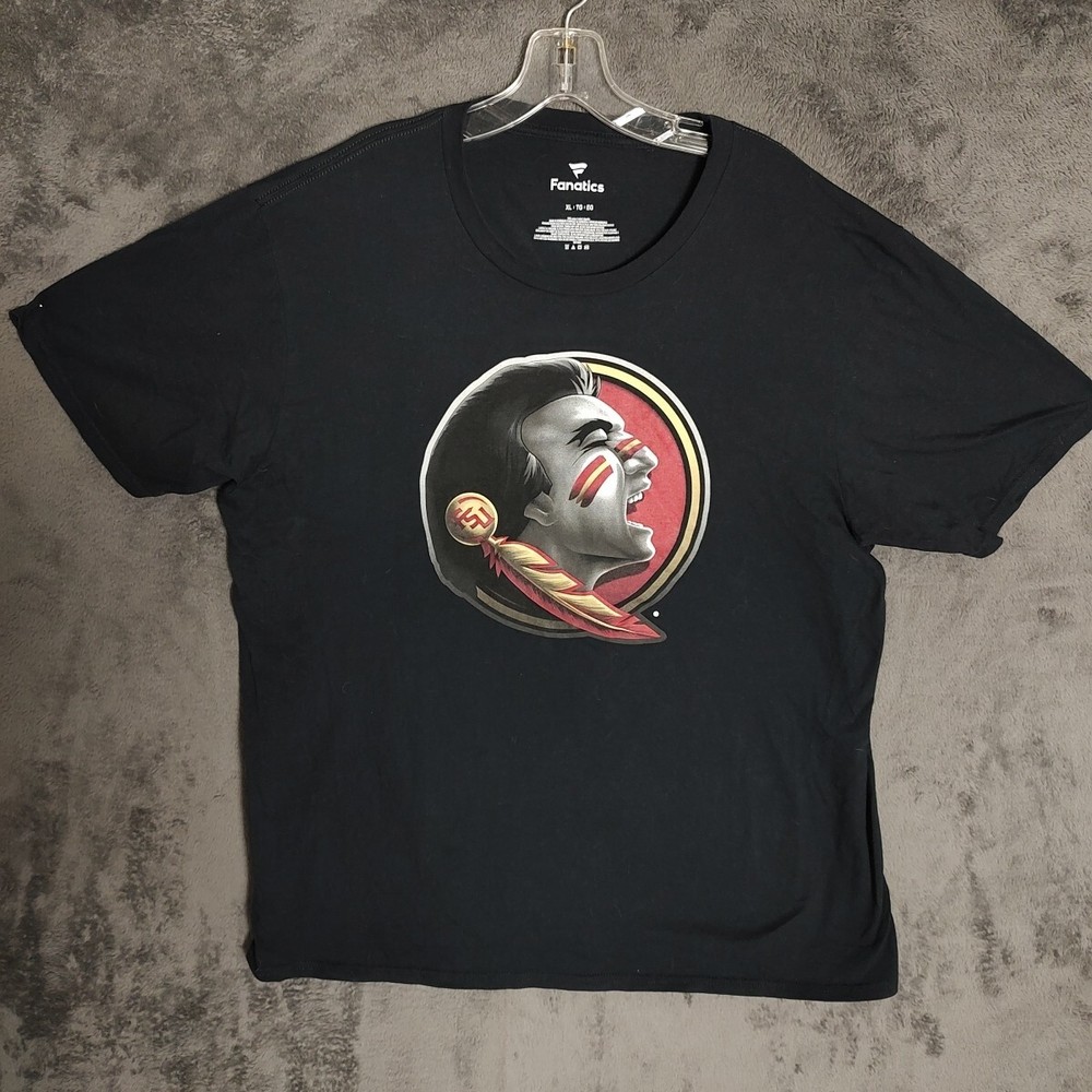 Florida State Seminoles Shirt Adult Extra Large Black Indian Logo NCAA Mens