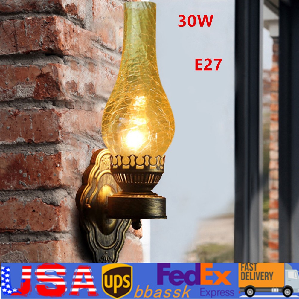 Vintage Rustic Antique Loft Wall Sconce Lantern Light Fixture for Indoor Use  