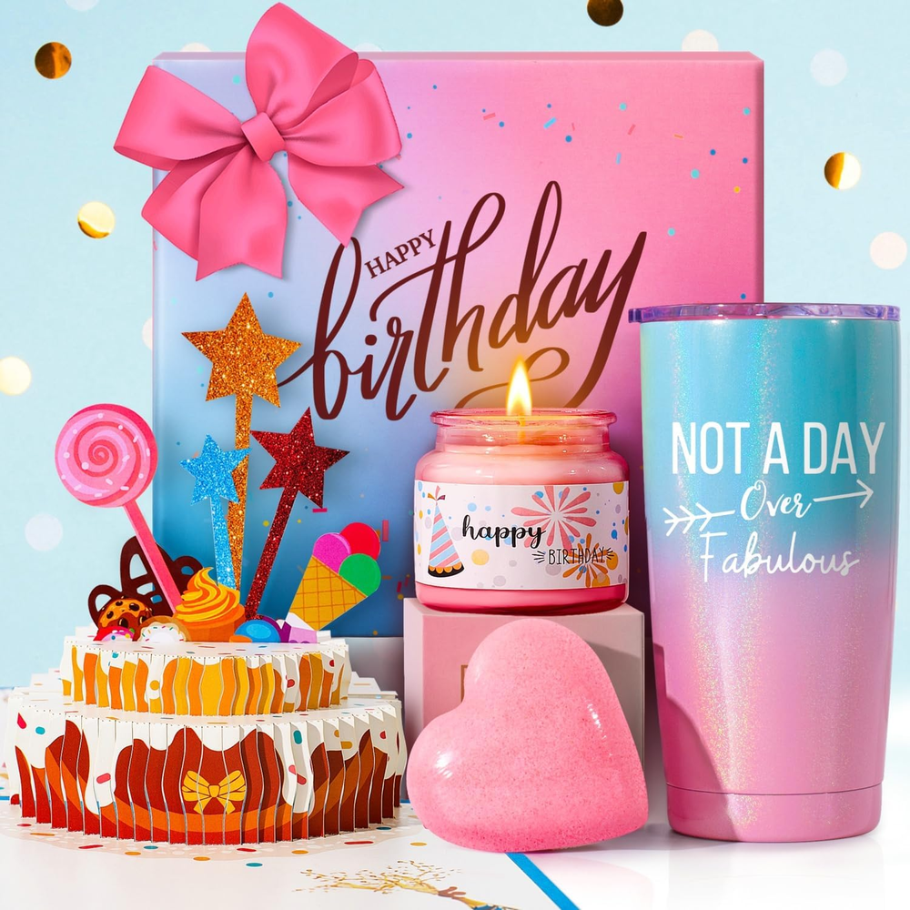 Birthday Gifts for Women & Teen Girls, Happy Birthday Gift Basket Set for Her -