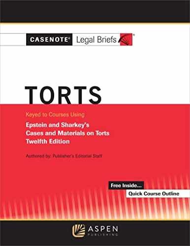 Casenote Legal Briefs for Torts, - Paperback, by Casenote Legal Briefs - Good