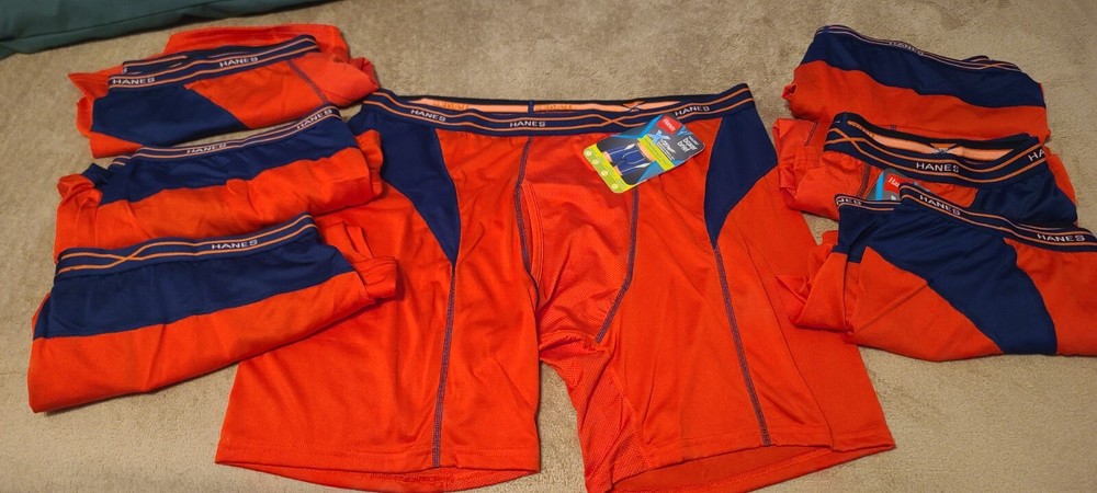 (7 Pair Lot )Hanes Men's X-Temp Performance Cool Boxer Briefs  Size 2XL  New