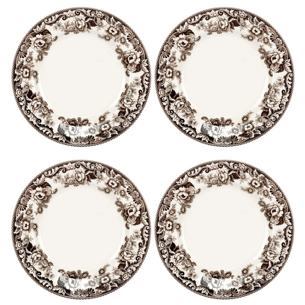 Delamere Dinner Plates, Set of 4 10.5 Inch Round Fine Earthenware Dish -