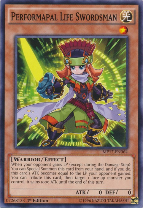 Performapal Life Swordsman MP17-EN064 Common 1st Edition Lightly Played