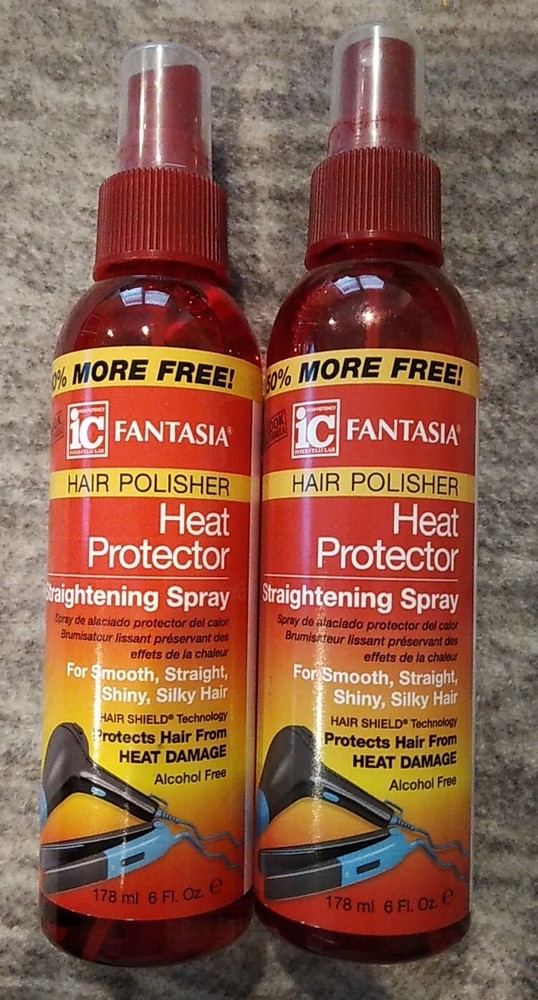 2-Pack Fantasia Hair Polisher Heat Protector Straightening Spray 6 oz
