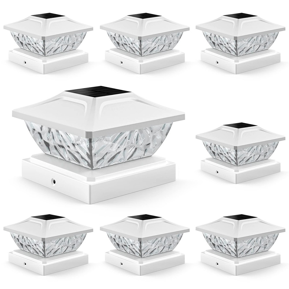 8 Pack Solar Post Cap Lights 2 Mode Waterproof Outdoor Solar Lights