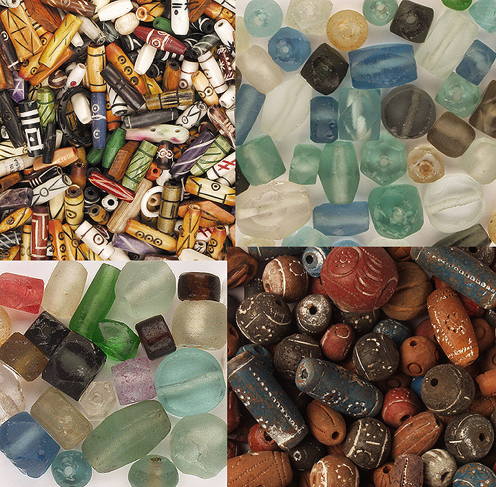 Recycled Clay Bone Glass Beads Assorted 116+ Pieces