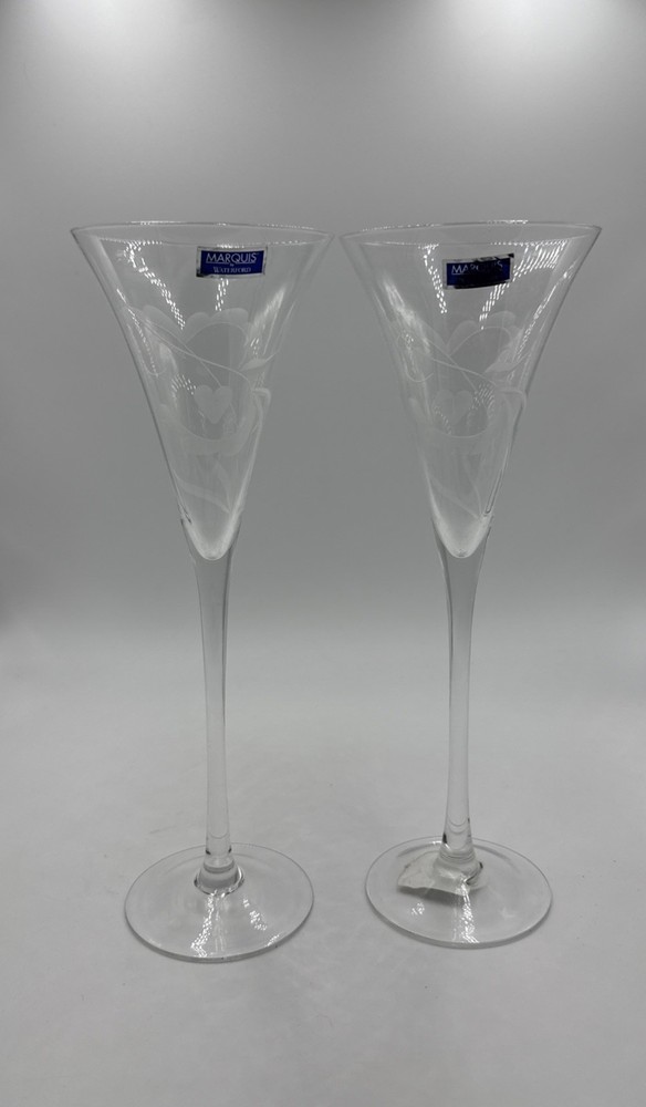 Marquis by Waterford Celebration Champagne Flutes Pair New Without Box