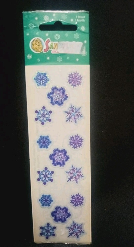 Sandylion Christmas Snowflakes Sticker Prismatic Winter 1 Sheet VTG New