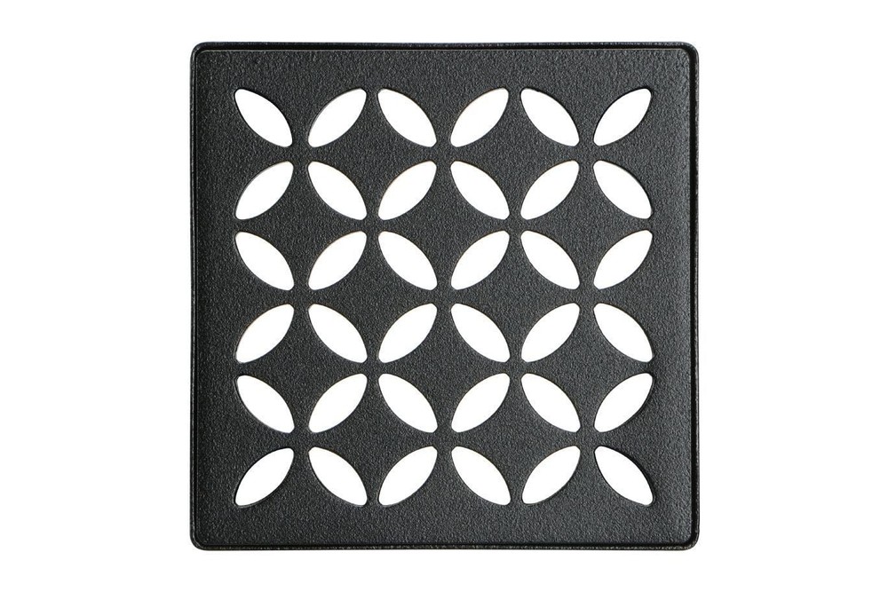 Kerdi-Drain Floral Shower Grate Kit with Integrated Bonding Flange for Tile Showers