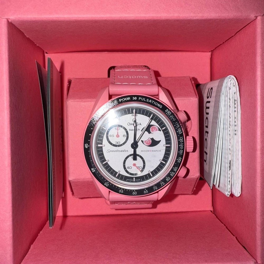 Omega Swatch Moonswatch Mission To The Pink Moonphase Moon 💖 NEW WITH RECEIPT