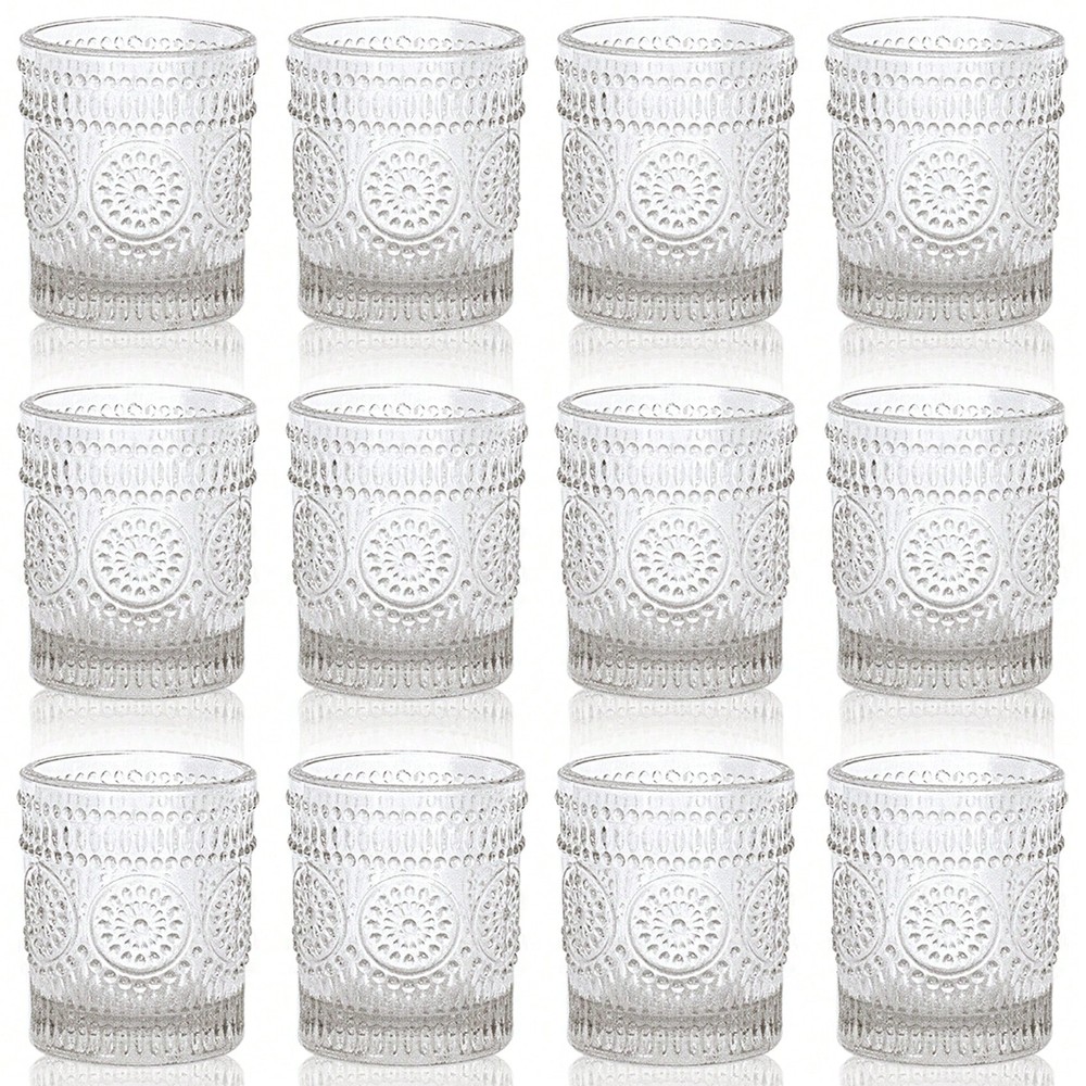 12/24PCS Clear Glass Votive Candle Holders for Parties and Home Decor
