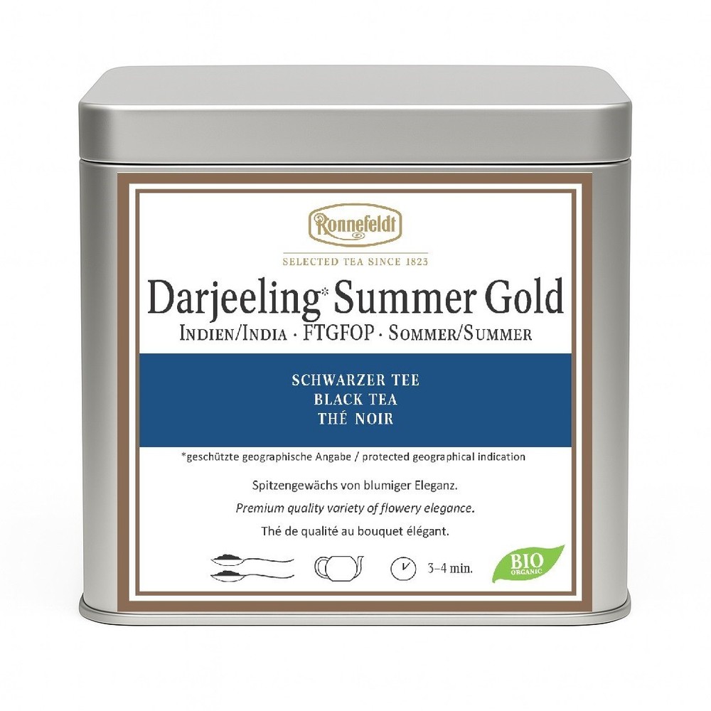 Ronnefeldt Loose Leaf Black Tea - Darjeeling Summer Gold (Organic) - 250 g + Tin