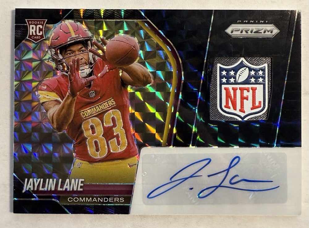 2025 Panini Prizm NFL Shield Black Finite RPA Jaylin Lane Auto 1/1 One Of One