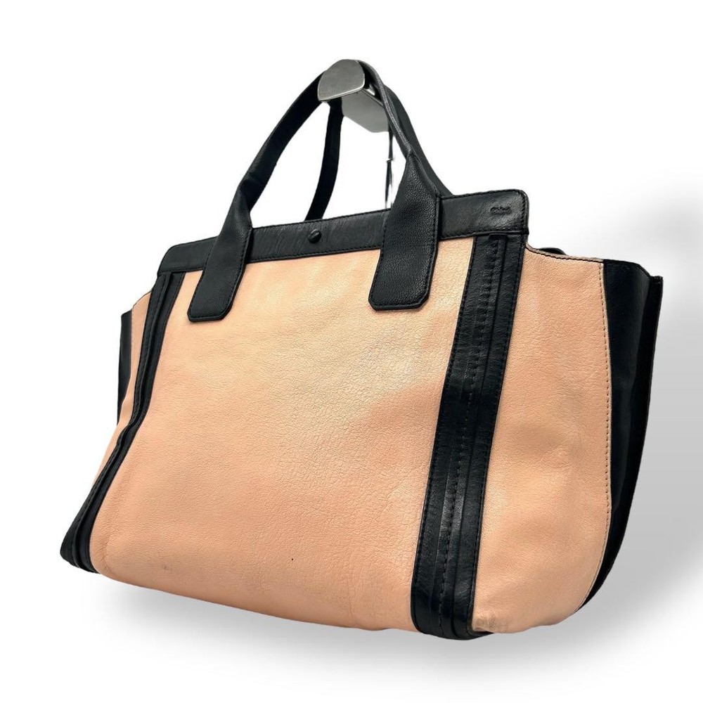 Chloe Vintage Allison Tote in Bicolor Pink & Black Leather Limited Edition