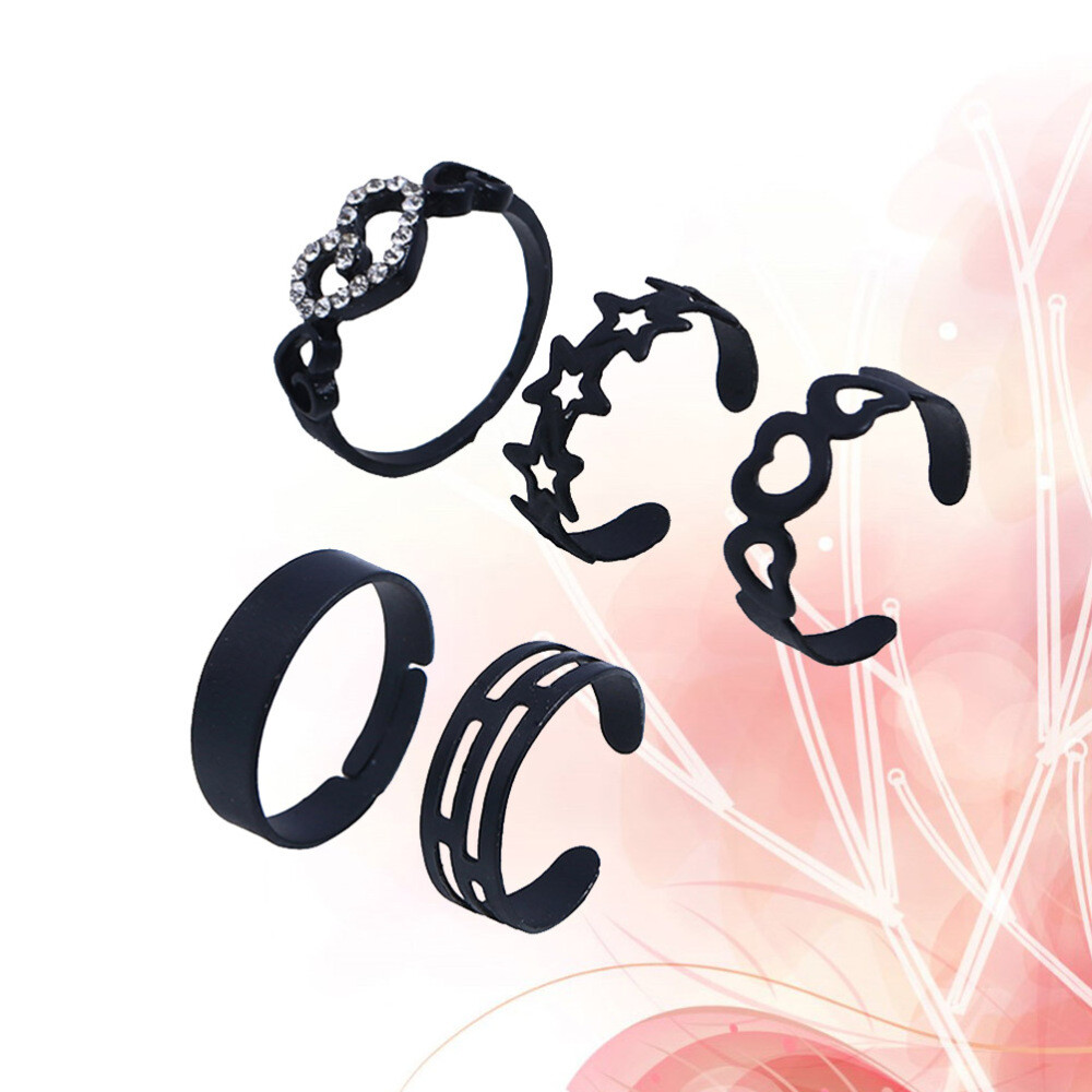 5 Pcs Fashion Titanium Rings Magnetic Rings Wedding Band Rings