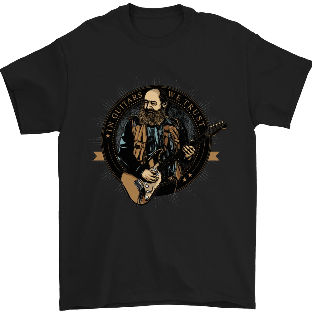 Guitars we Trust Guitarist Acoustic Mens T-Shirt 100% Cotton