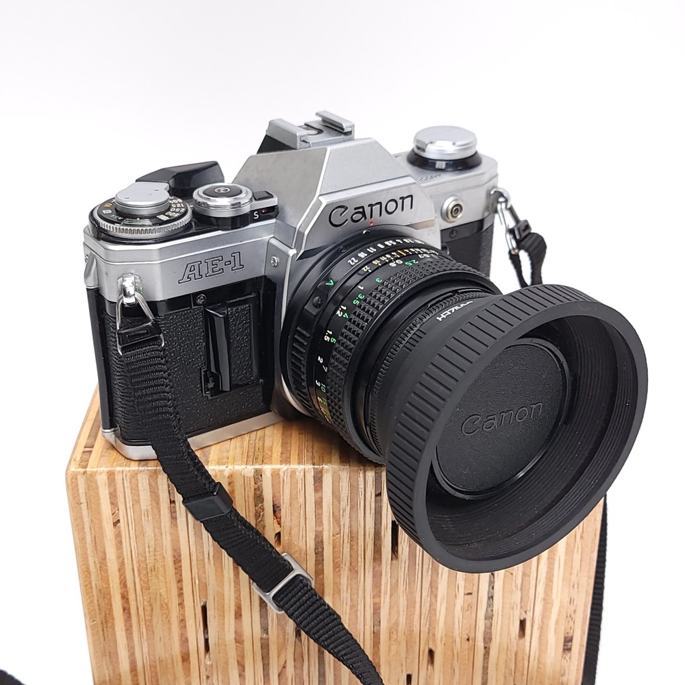 Canon AE-1 35mm SLR Film Camera with Canon 50mm f/1.8 FD Lens