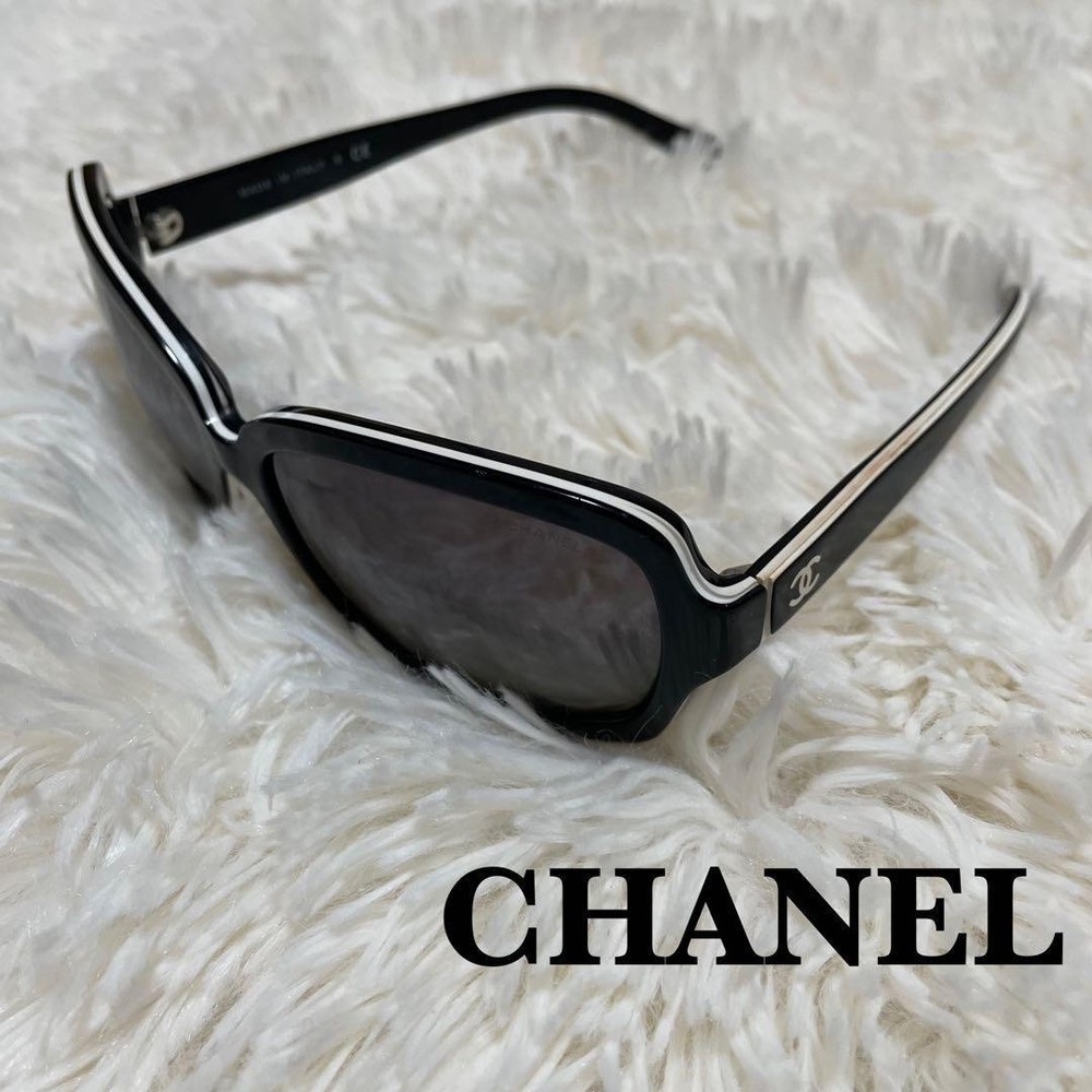 Chanel 5143 A black sunglasses 58 15 Coco mark excellent condition